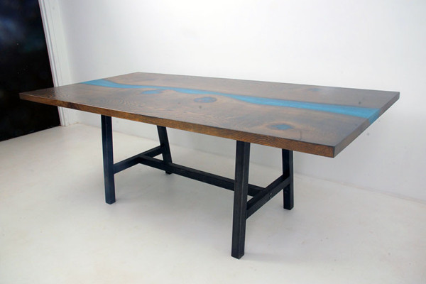 Epoxy Resin Dining Table River Table Real Solid Wood Tables 220x100
