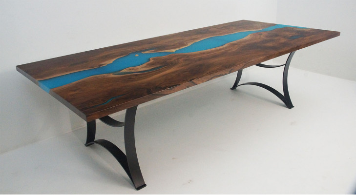 Custom-made table epoxy resin river wood real price 1sqm tables