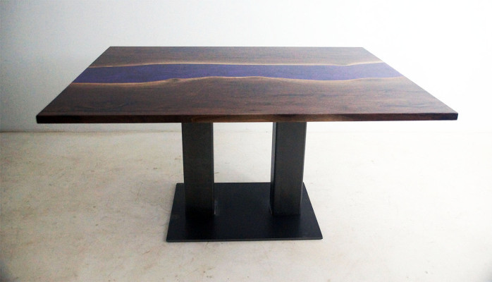 Table Epoxy Resin Flow Real Wood Price 1 sqm Customized Tables