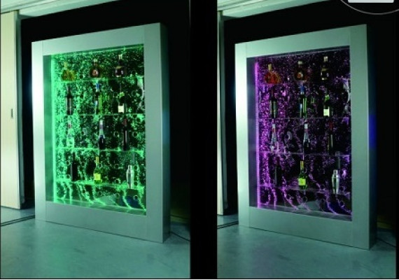 Modern partition shelf water wall column water columns LED shelves