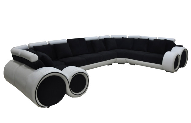 Corner Leather Modern XXL Couch Living Landscape Leather Sofa U-shape A1163 +