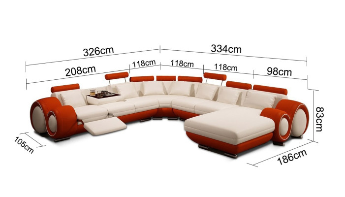 Corner sectional sofa with USB leather living room set design modern sofa + table