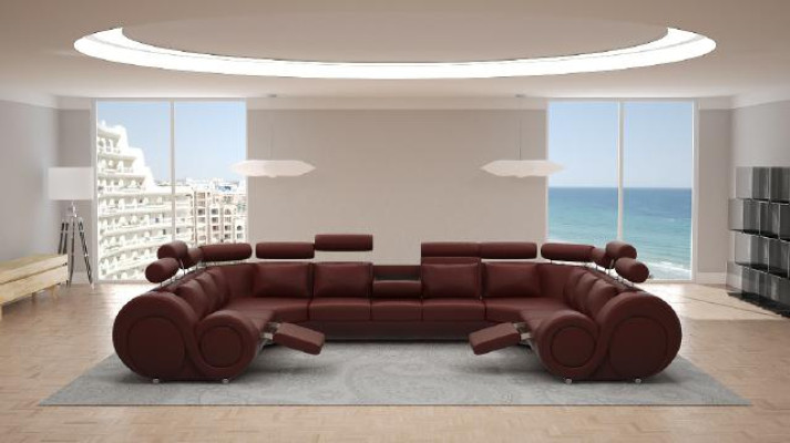 Designer sectional sofa with USB, upholstered leather couch, new sofas.
