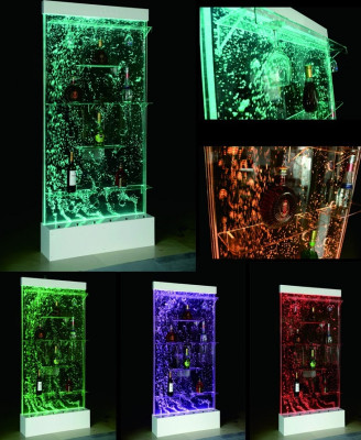 Led bar shelf cabinet water wall column walls waterwall partition