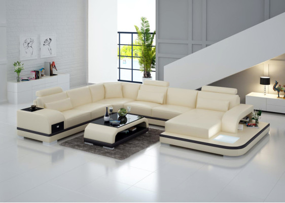 Leather sofa living area corner sofa seating corner seating suite sofa couch + USB + table