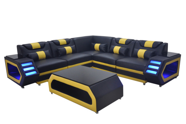 Complete set suite corner couch corner sofa couch upholstery corner suite + table + USB