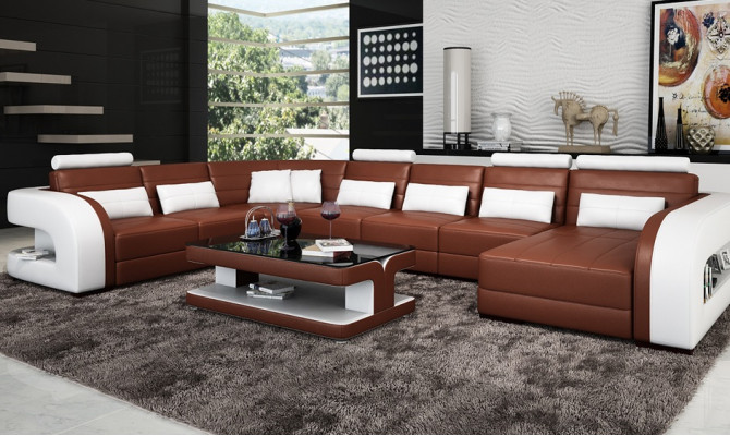 Large living landscape sofa with USB, corner upholstered couch, leather sofa suite couches!!