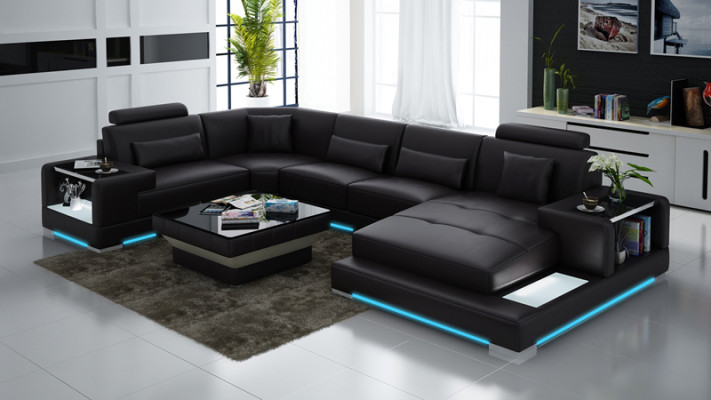 Leather Sofa Couch Upholstery Corner Designer Suite Living Landscape Suites Corner New