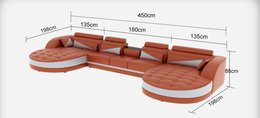 Leather Sofa Modern Couch Upholstered Living Area + Table Sofas Corner Seat Design