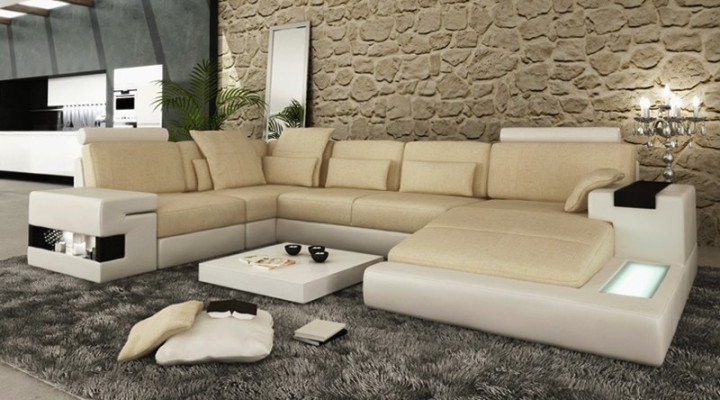 U-shaped sofa living landscape U-shaped corner sofa couch set Upholstered corner sofa with USB