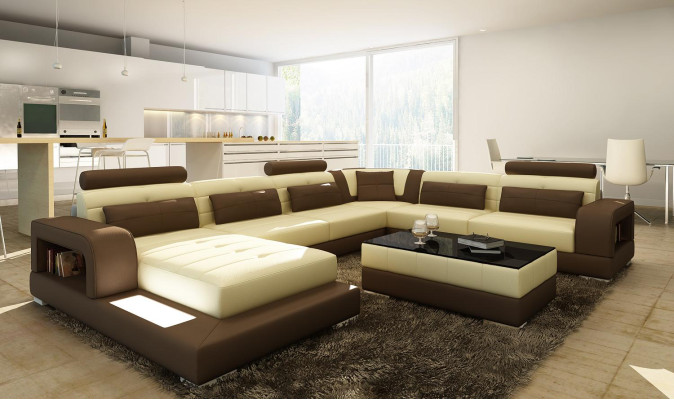 Comfort and style with our modern XXL U-shaped sofa for the living room.