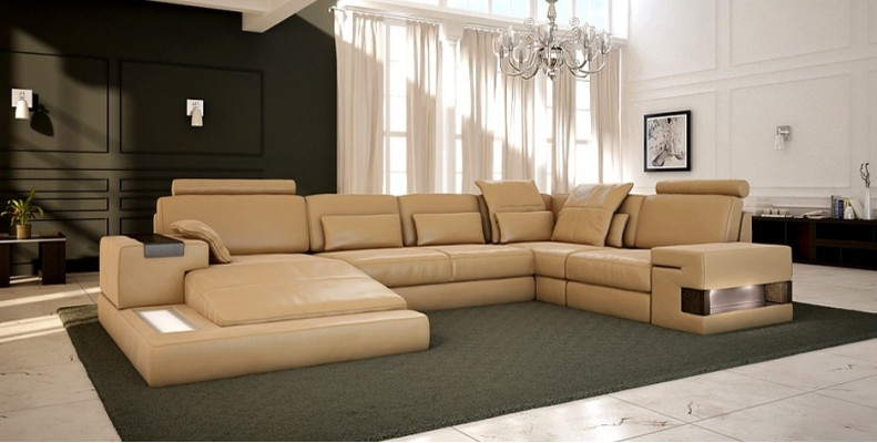Leather sofa couch upholstery corner design living landscape corner suite big sofas