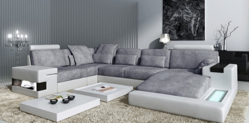 Leather sofa couch upholstery corner design living landscape corner suite big sofas