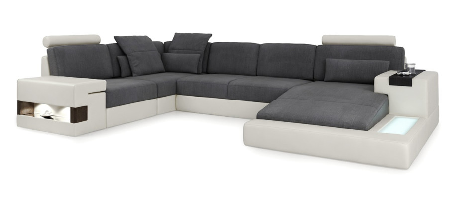 Leather U-Shape Living Landscape Upholstered Corner Couch Leather Sofa Corner Sofa Corner Couch