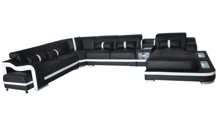 Leather couch cushion seat design modern corner suite sofa living area U shape