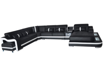 Leather couch cushion seat design modern corner suite sofa living area U shape