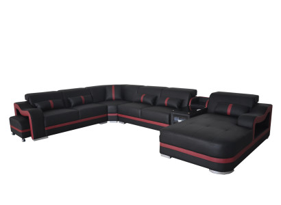 Leather Couch Upholstery Suite Seat Design Modern Corner Sofa Living Landscape U Shape