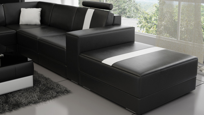 Leather sofa U-shaped couch living landscape corner sofa set design modern sofa K5010