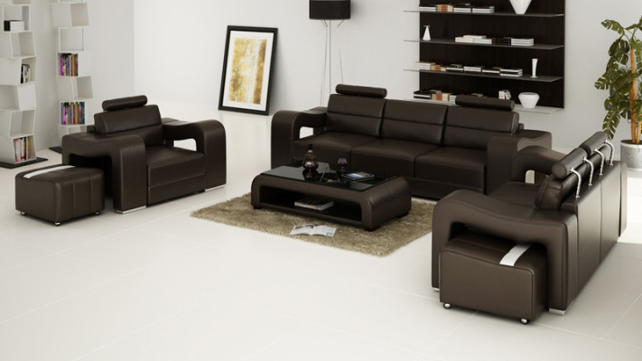 Leather sofa set with USB upholstered couches sofas luxury new living room suite 3+2+1