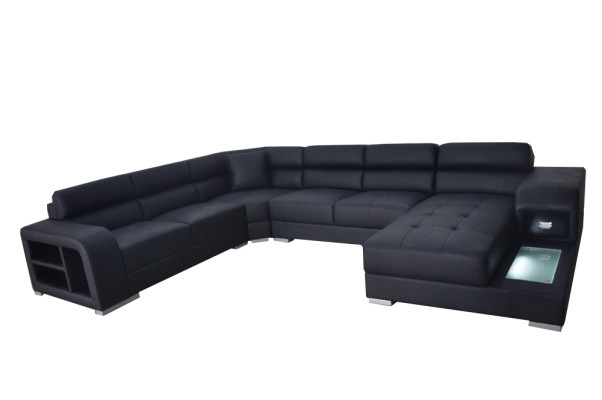 Leather sofa couch living landscape suite design modern corner sofa U-shape G8029