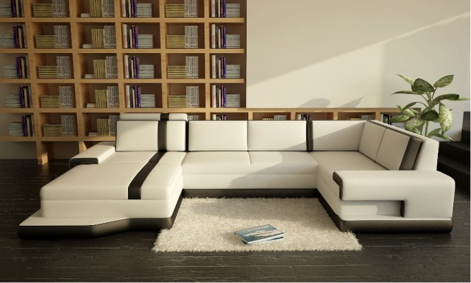 Design Big XXL U-Shape Sofa Living Landscape Couch Upholstered Corner Sofa Seating Suite