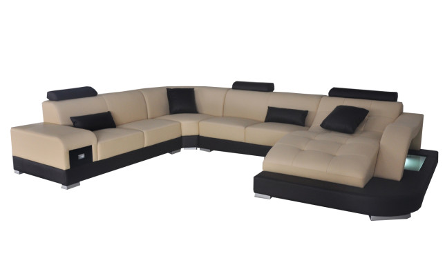 Leather Corner Sofa Corner Living Landscape Set Design Modern Couch New Sofas USB New