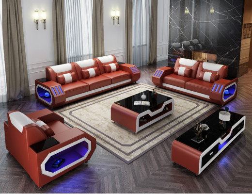 Leather upholstery sofa set couch set 3+2+1 seater set G8046D couches