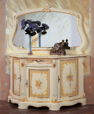 Elegant style furniture bedroom chest of drawers cabinet classic sideboard with mirror