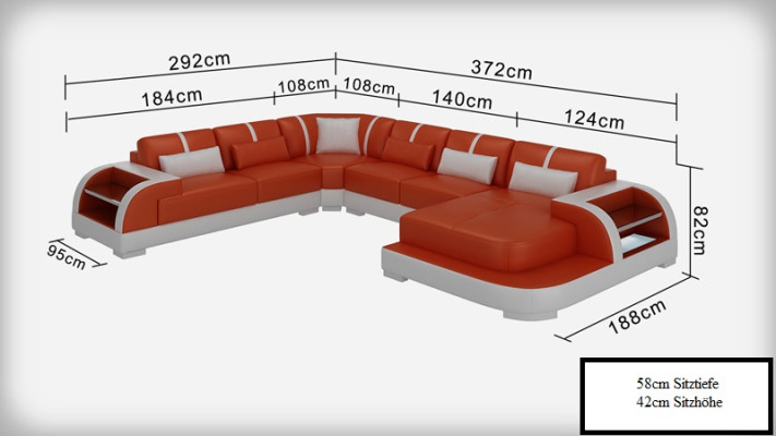 Leather sofa couch living landscape corner sofa corner set design modern sofa