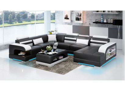Leather sofa couch living area corner sofa corner suite design modern sofa + USB new
