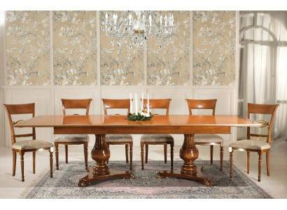 Extendable dining table, classic design table, Italian furniture, wooden dining tables.