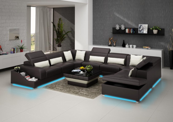Leather sofa couch living landscape corner sofa corner set design modern sofa G8008.