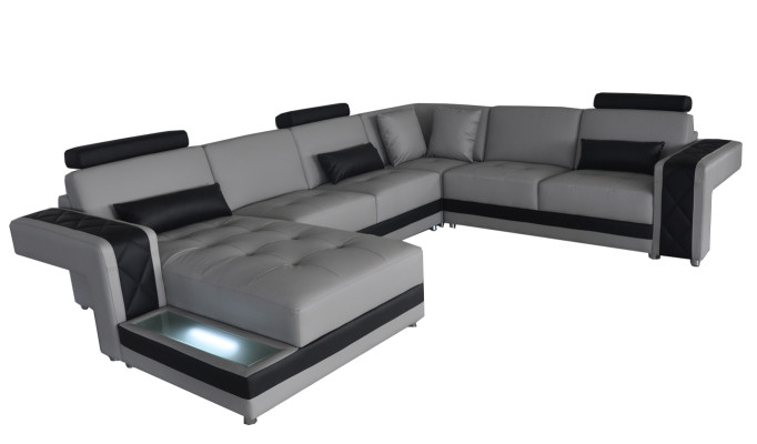 Leather sofa couch living landscape corner set design modern decorative sofa