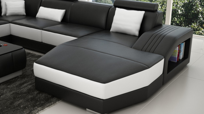 Corner set leather sofa living room upholstered corner seating furniture living landscape +USB