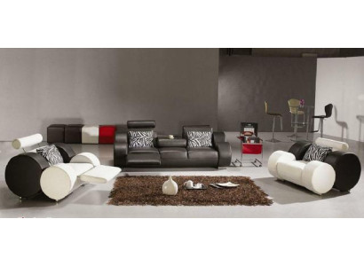 LEATHER SOFA with USB COUCH SET 3+2+1 SEATER UPHOLSTERY SET DESIGNER SOFA NEW