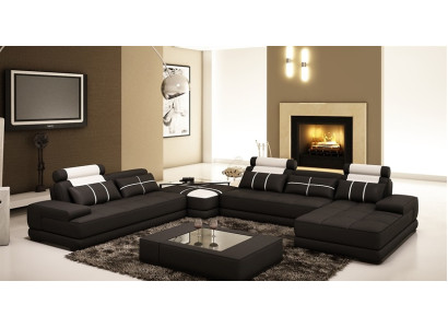 Corner sofa, sofa, couch, living area, leather sofa XXL, designer sofas, Wolfhagen