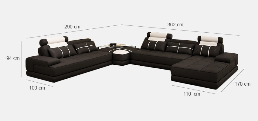 Corner sofa, sofa, couch, living area, leather sofa XXL, designer sofas, Wolfhagen