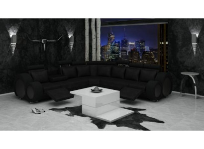 TEXTILE SOFA with USB DESIGNER SOFA SUITE LEATHER CORNER SOFA LIVING AREA CORNER NEW