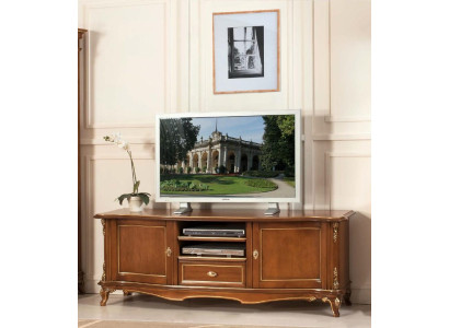 TV Sideboard RTV Living Room Design Shelf Brown Wood Shelves Lowboard Italy New