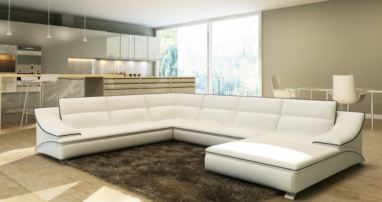 Exclusive U-shaped leather corner sofa luxury and elegance for your home