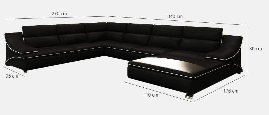Exclusive U-shaped leather corner sofa luxury and elegance for your home
