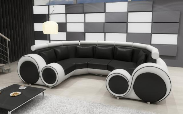 XXL living landscape leather sofa with USB design upholstery set corner sofa big