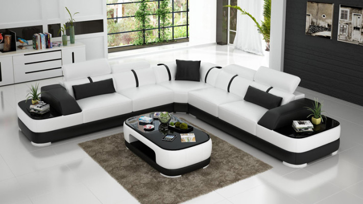 Leather sofa upholstery seat corner sofa decor set living landscape living room