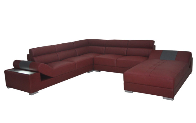 Leather sofa couch living area corner suite design modern sofa U-shape