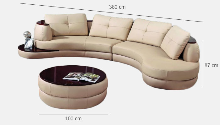 Designer sofa, corner sofa, living landscape, round sofa, leather sofa, couch, sofa, U-shape PR-S