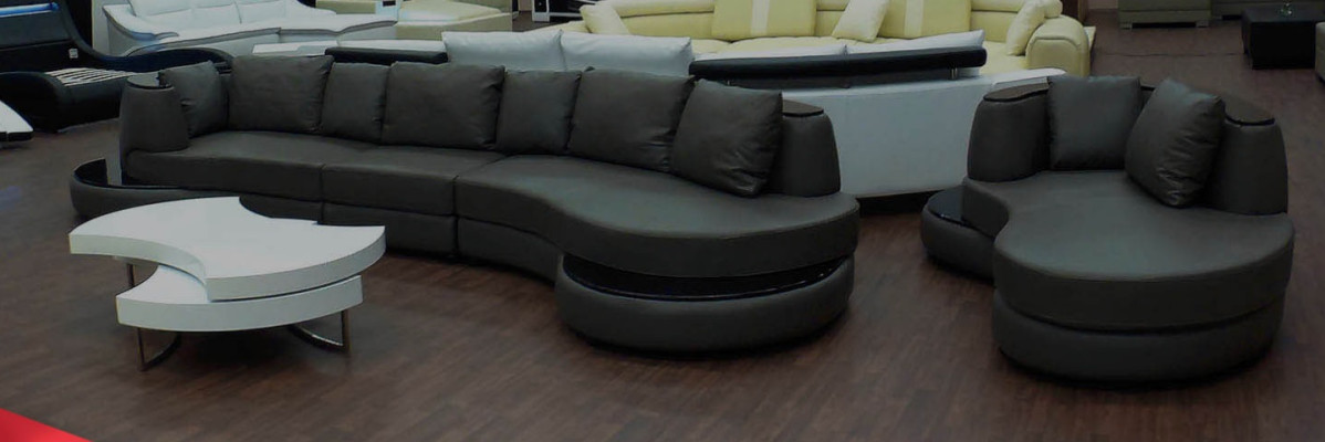 Designer sofa, corner sofa, living landscape, round sofa, leather sofa, couch, U-shaped sofa, Royal