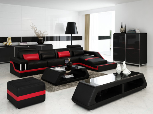 Designer corner sofa, sofa seating landscape, big modern leather sofa + USB, couch upholstery