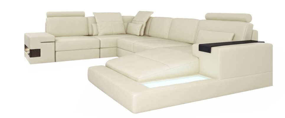 U-Form Sofa Couch Design Upholstery Modern Textile New Living Landscape Leather Corner Sofa