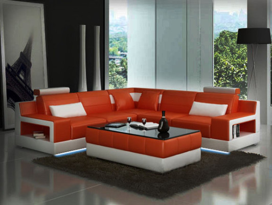 LEATHER SOFA USB COUCH BED FUNCTION SUITE LIVING ROOM UPHOLSTERY Custom-Made