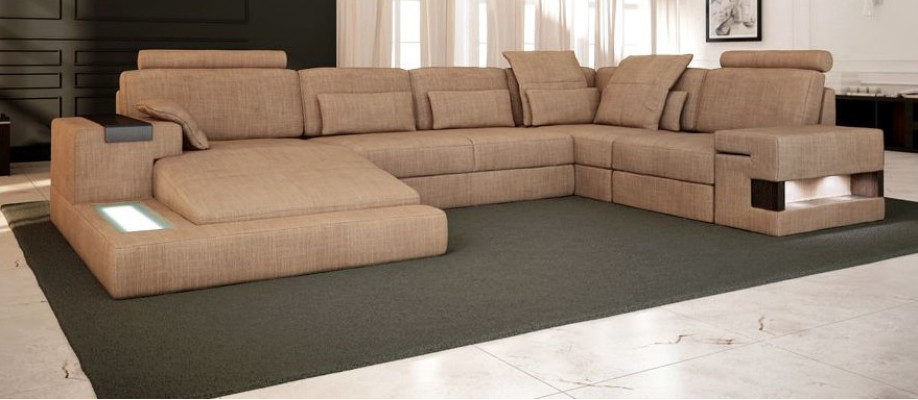 UForm Upholstered Couches Textile Design Illuminated Living Landscape Corner Sofa Sofa Couch